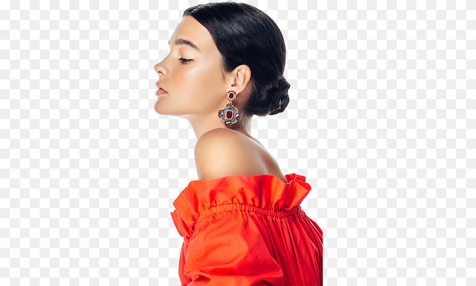 Jewelry Simple Low Bun Hairstyles Sleek, Accessories, Person, Female, Earring Free Png Download