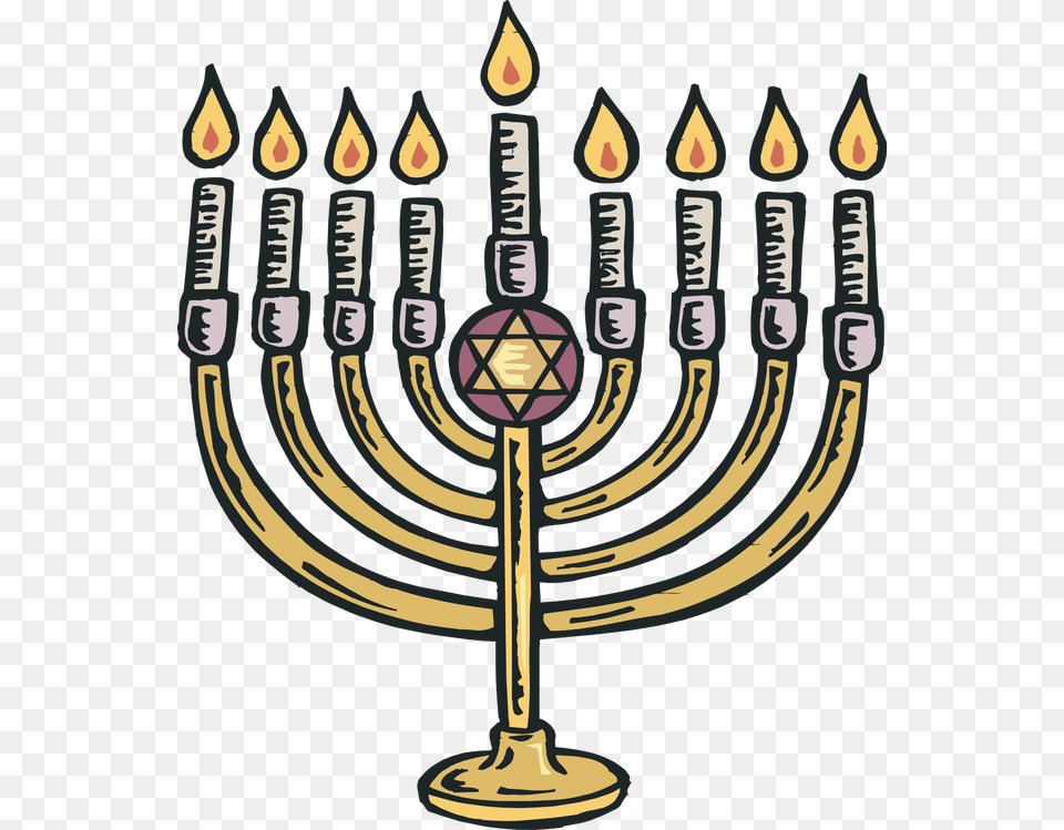 Jewish Symbols Clip Art Festival, Hanukkah Menorah, Candle Free Png