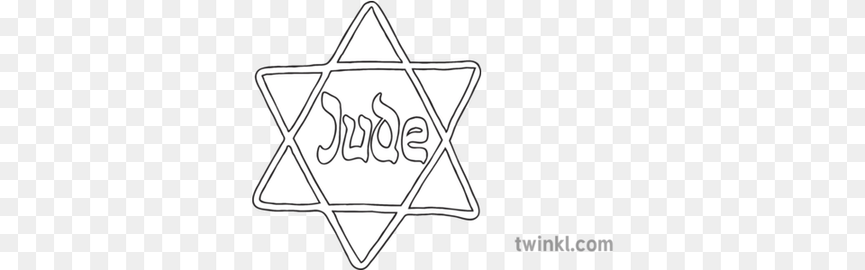 Jewish Yellow Star Of David Badge History Nazi Secondary Bw Rgb Sign, Logo, Symbol, Star Symbol, Ammunition Free Png Download