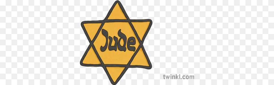 Jewish Yellow Star Of David Badge History Nazi Secondary Jewish Star Of David Ww2, Logo, Symbol, Cross Png Image