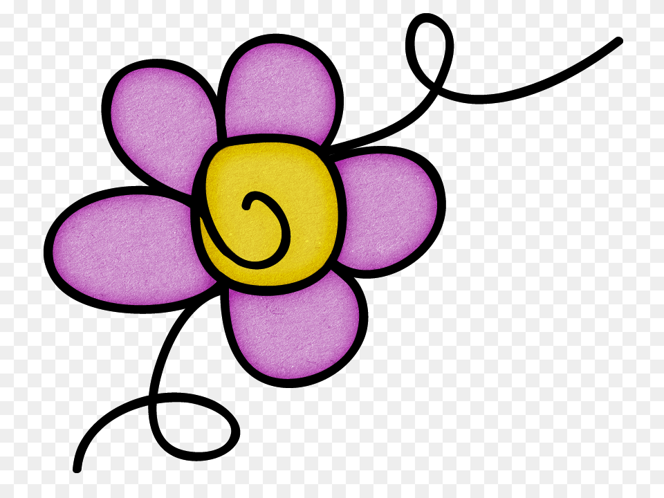Jfial Doodle Clip, Purple, Flower, Plant Png Image