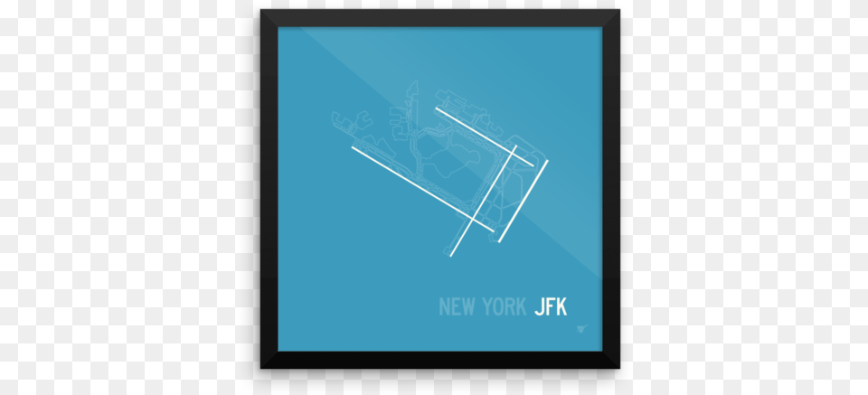 Jfk New York Airport Runway Diagram Framed Square Poster New York City, Blackboard Png Image