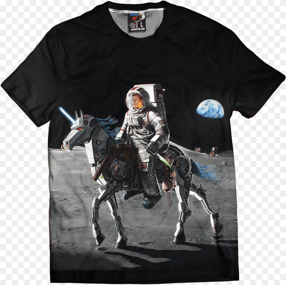 Jfk Riding A Robot Unicorn On The Moon, T-shirt, Clothing, Person, People Free Png