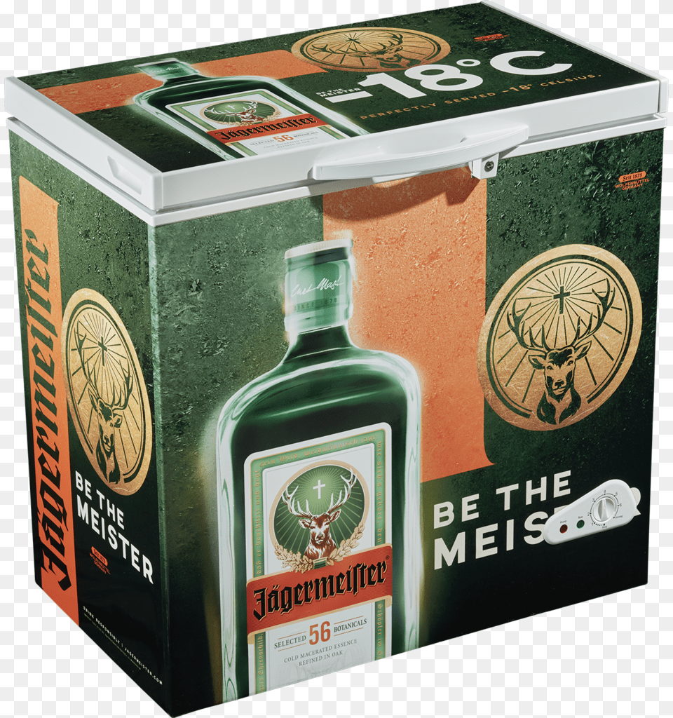 Jgermeister Floor Freezer Jagermeister Liqueur Half Bottle, Alcohol, Beverage, Liquor, Absinthe Png Image