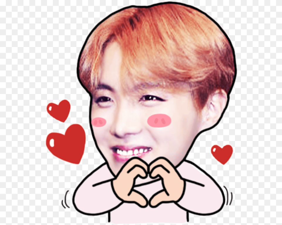 Jhope Drawing Hope Heart, Baby, Face, Head, Person Png Image