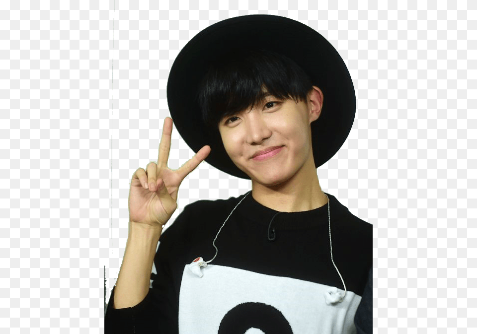Jhope With A Hat, Person, Head, Photography, Hand Free Png Download