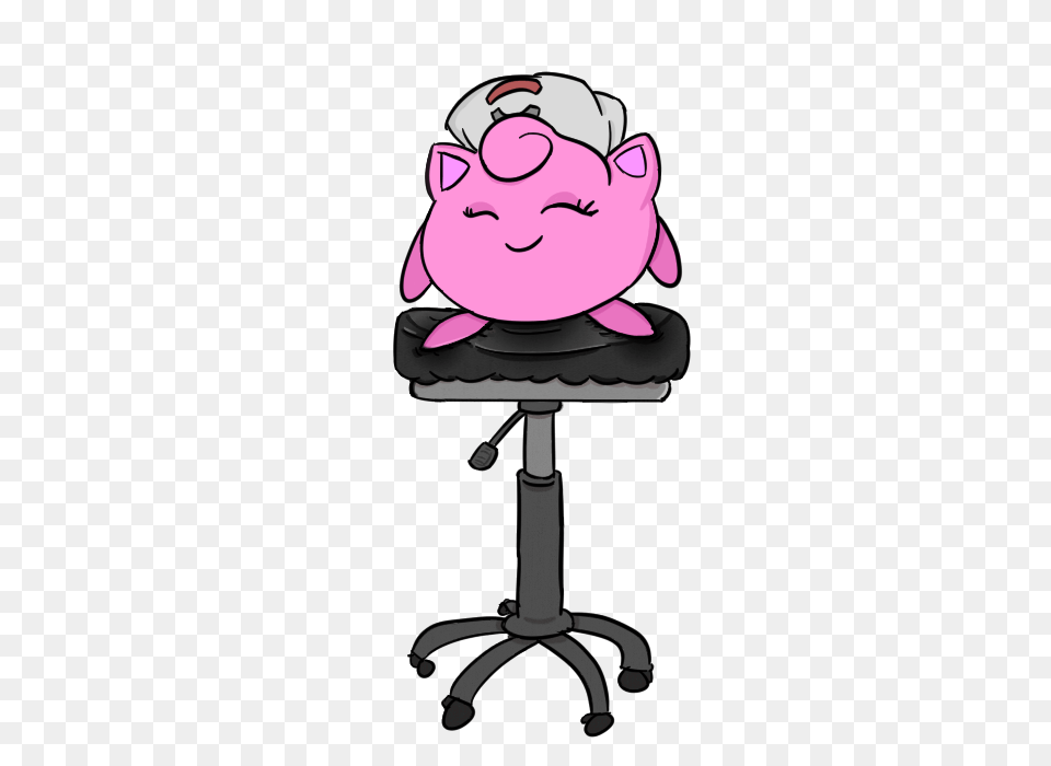 Jigglypuff In A Chair, Furniture, Cartoon, Face, Head Free Png