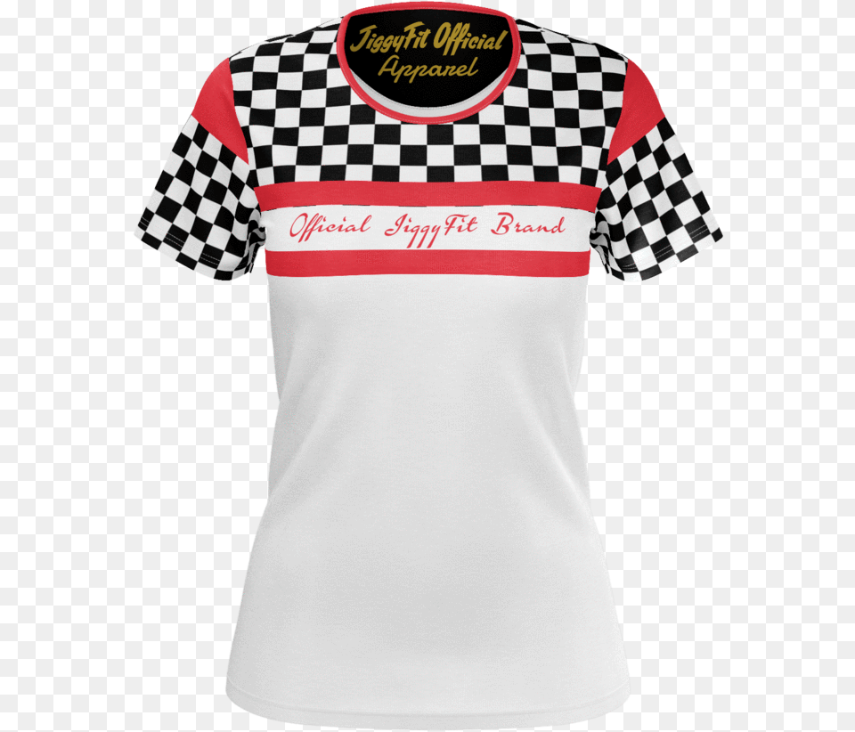 Jiggyfit Red Checkerboard Shirt, Clothing, T-shirt, Jersey Png Image