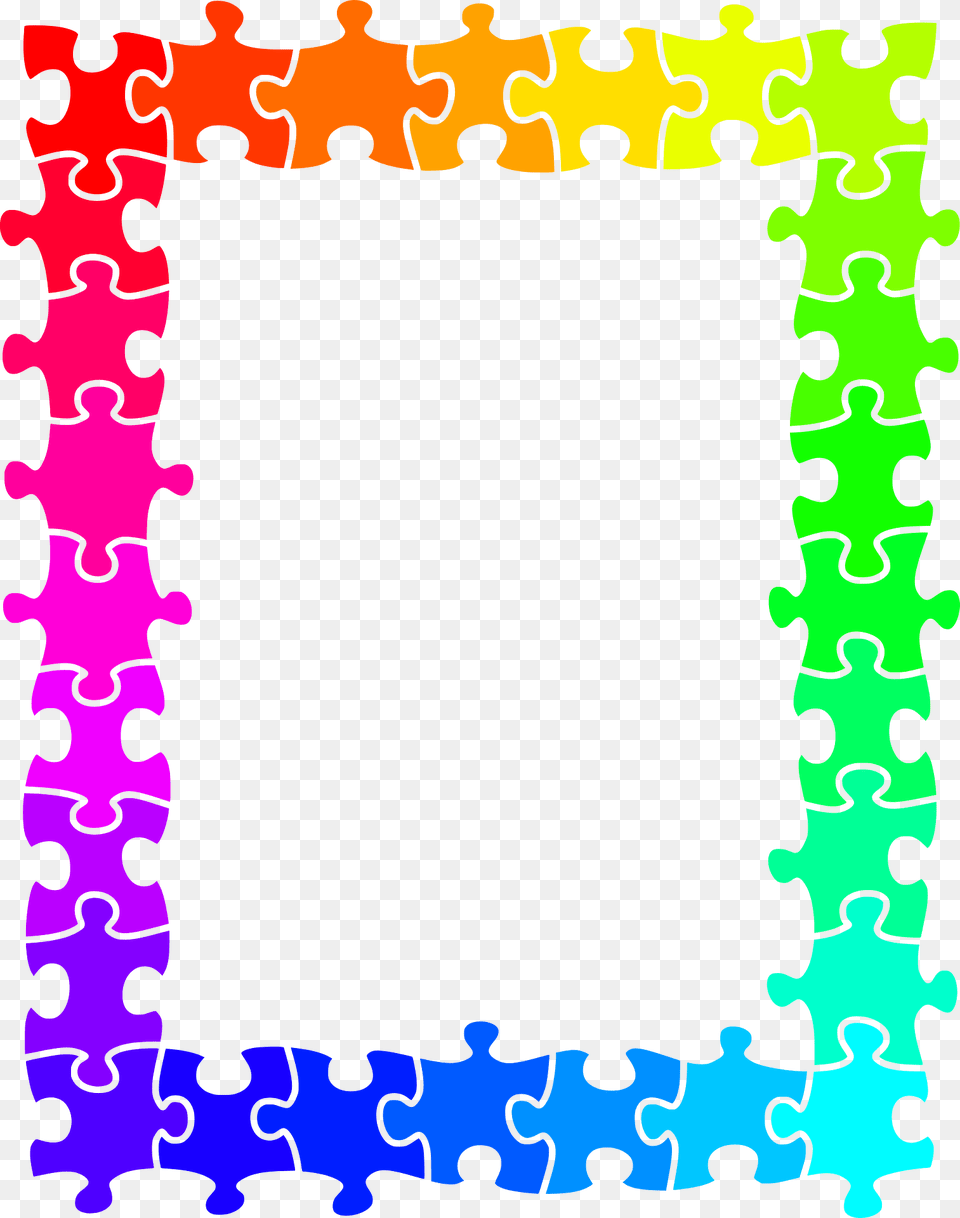 Jigsaw Frame Rainbow Clipart, Game, Jigsaw Puzzle Free Png Download