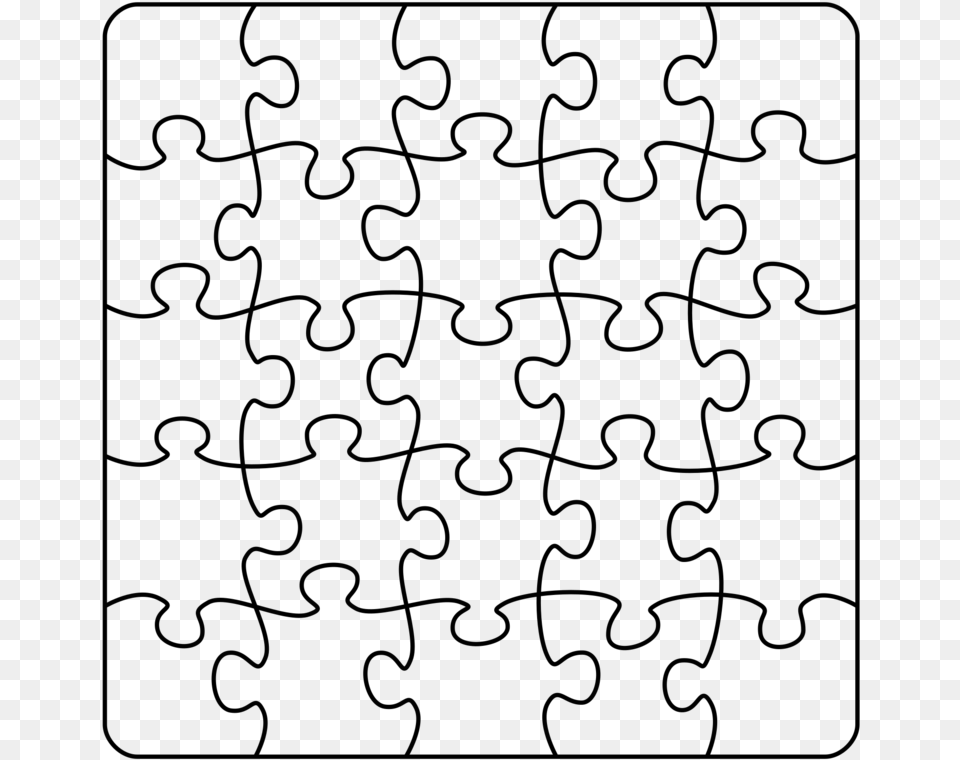 Jigsaw Puzzle Rounded Corners Transparent Pattern Jigsaw Puzzle, Gray Png