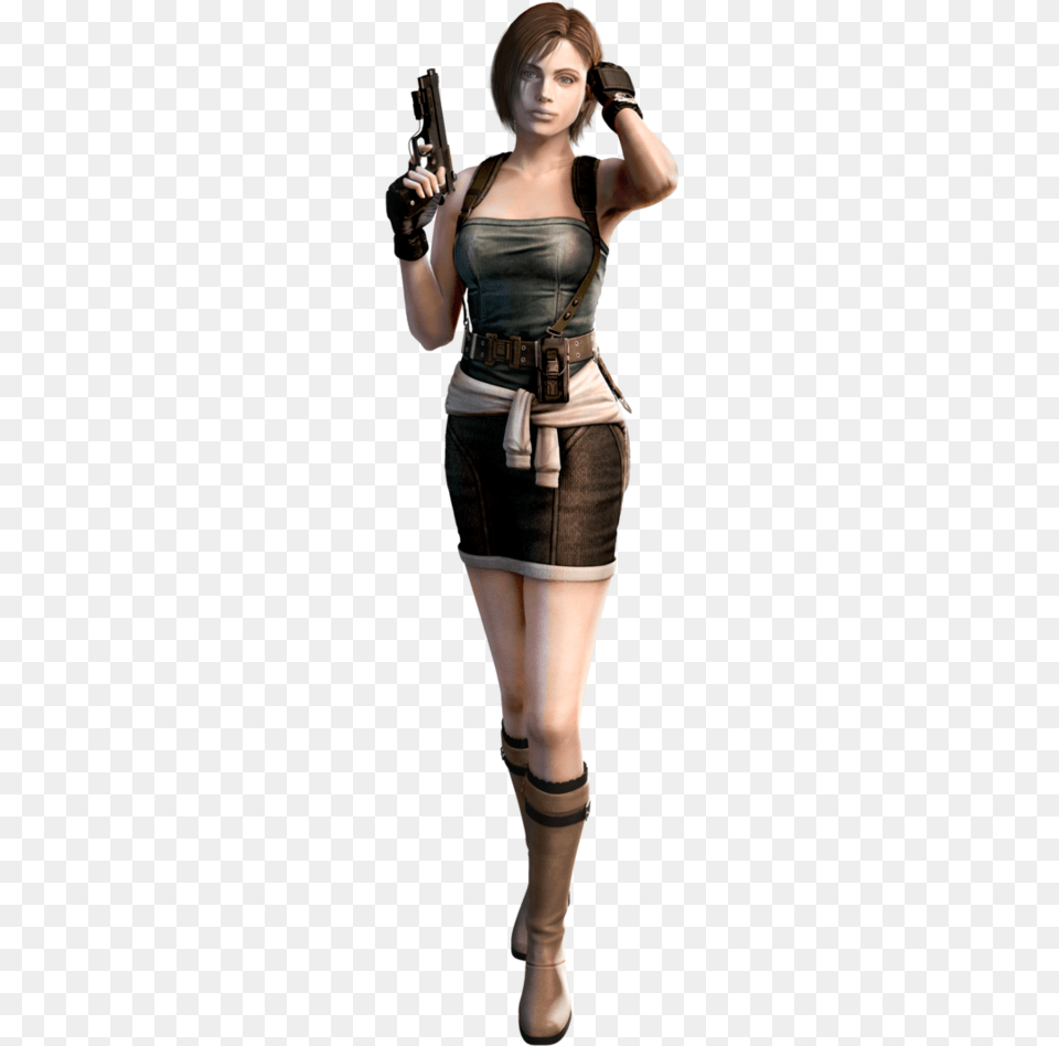 Jill Valentine Re3 Dress Mercenaries 3d Render By Allan Resident Evil The Mercenaries 3d Jill, Weapon, Clothing, Costume, Person Png