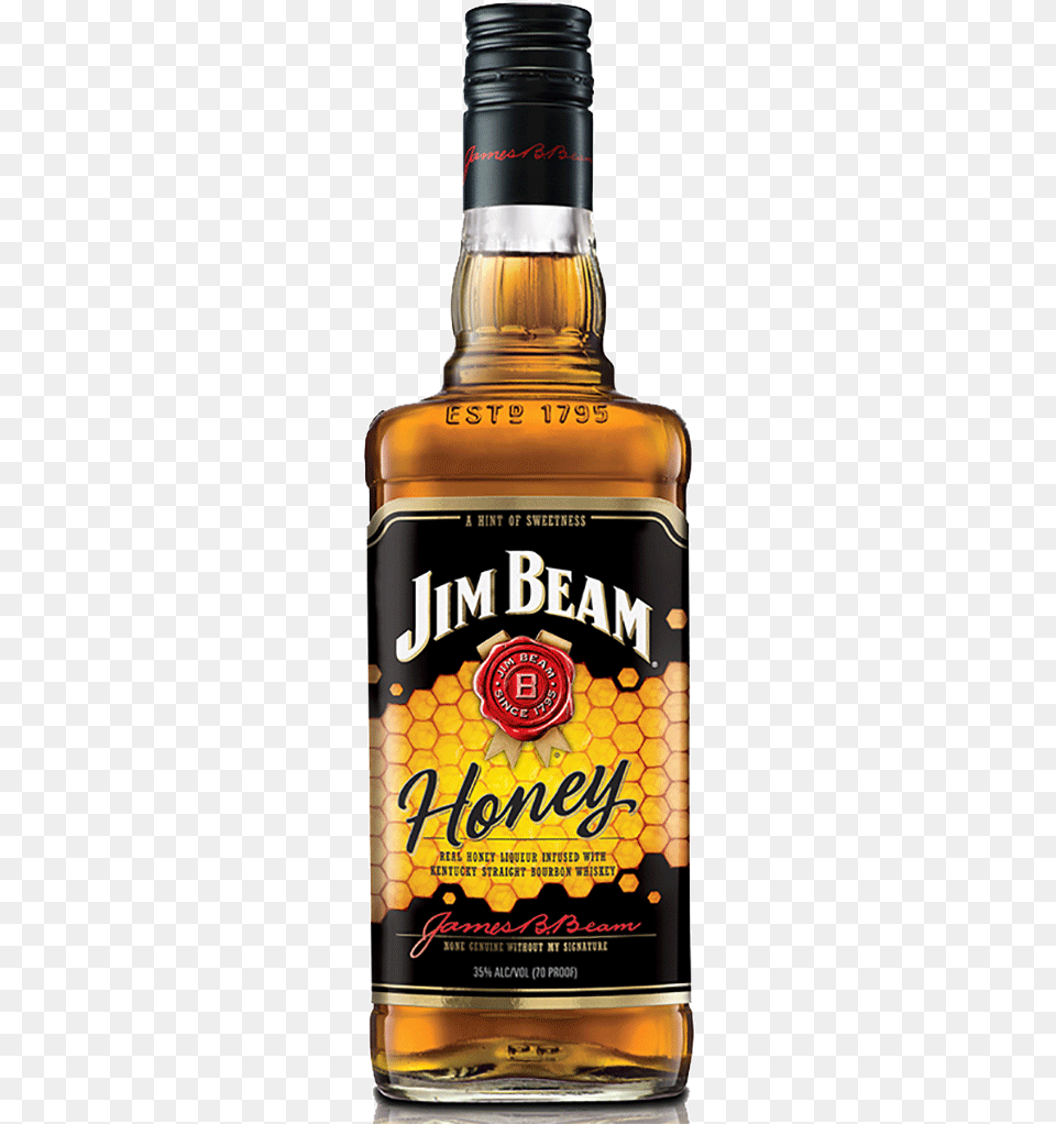 Jim Beam Honey Bourbon Kentucky Straight Whiskey 750 Jim Beam Honey 750 Ml, Alcohol, Beverage, Liquor, Bottle Free Png