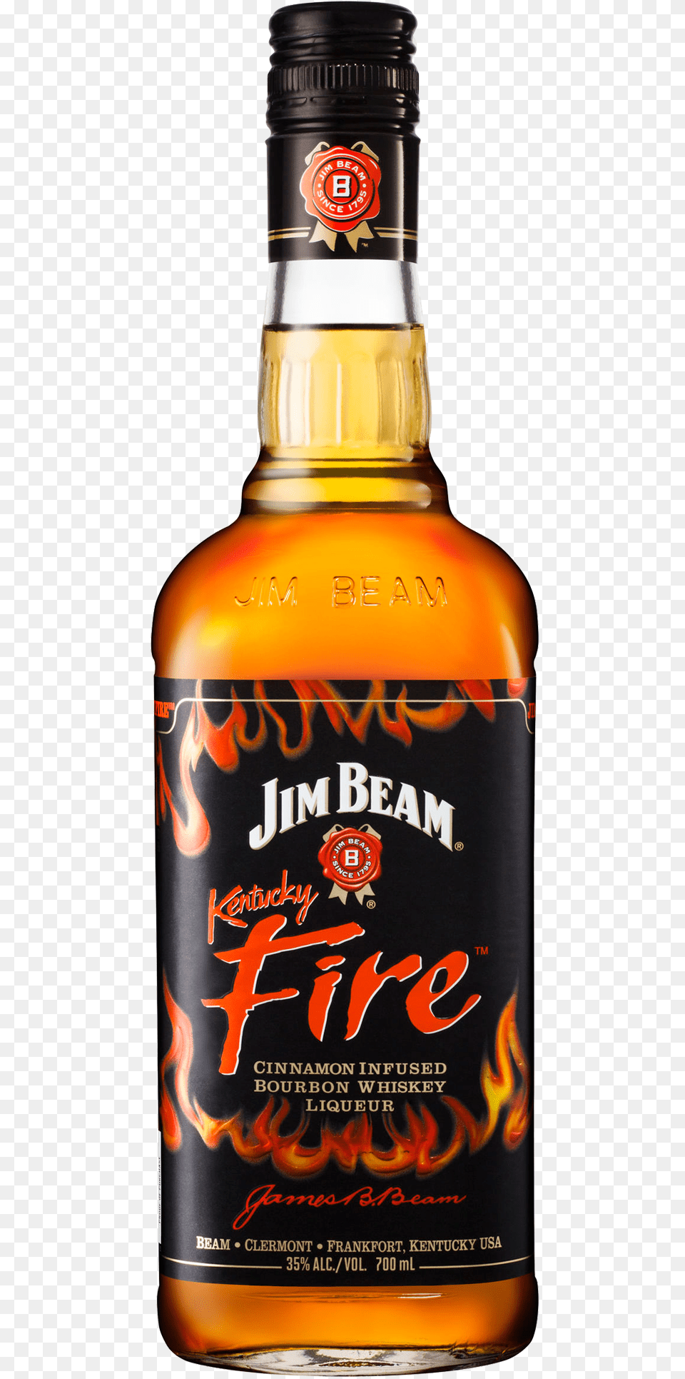 Jim Beam Kentucky Fire Bourbon Liqueur 700ml Bottle Jim Beam Kentucky Fire Bourbon Liqueur, Alcohol, Beverage, Liquor, Whisky Free Transparent Png