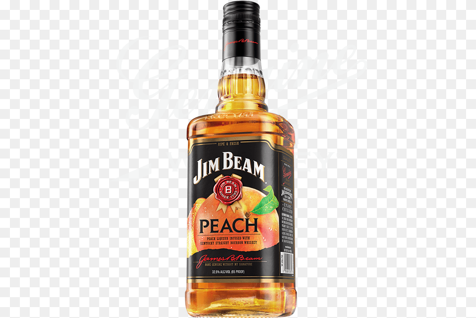 Jim Beam Peach Bourbon, Alcohol, Beverage, Liquor, Whisky Png Image