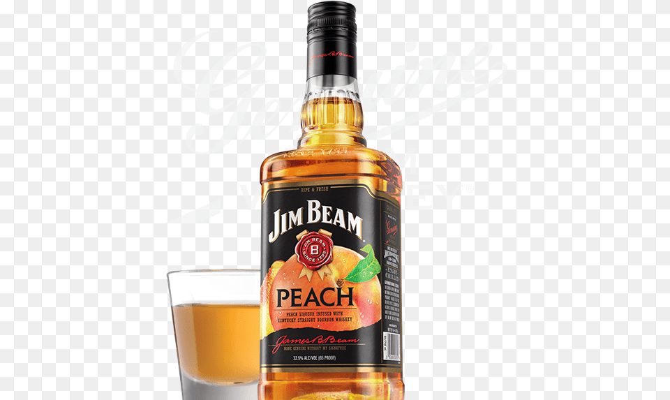 Jim Beam Peach Bourbon, Alcohol, Beverage, Liquor, Bottle Png