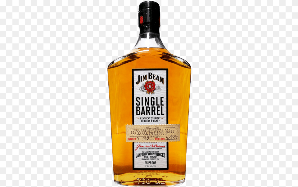 Jim Beam Single Barrel 95 Proof, Alcohol, Beverage, Liquor, Whisky Free Transparent Png