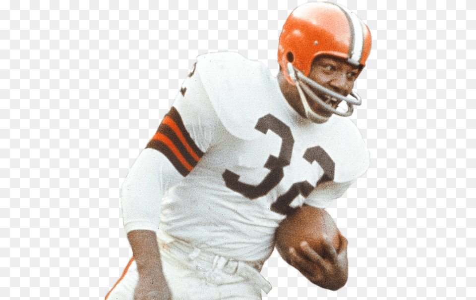 Jim Brown Breaks Off A 77 Yard Td Catch, Sport, Playing American Football, Person, Helmet Free Png Download
