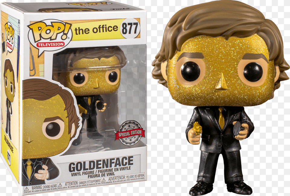 Jim Halpert As Goldenface Funko Pop Vinyl Figure Golden Face Jim Funko Pop, Toy, Figurine, Person, Head Free Png