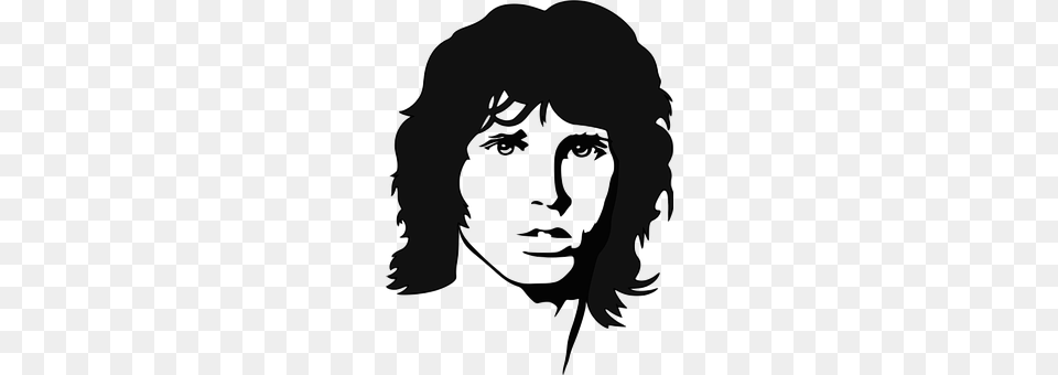 Jim Morrison Stencil, Silhouette, Face, Head Free Png