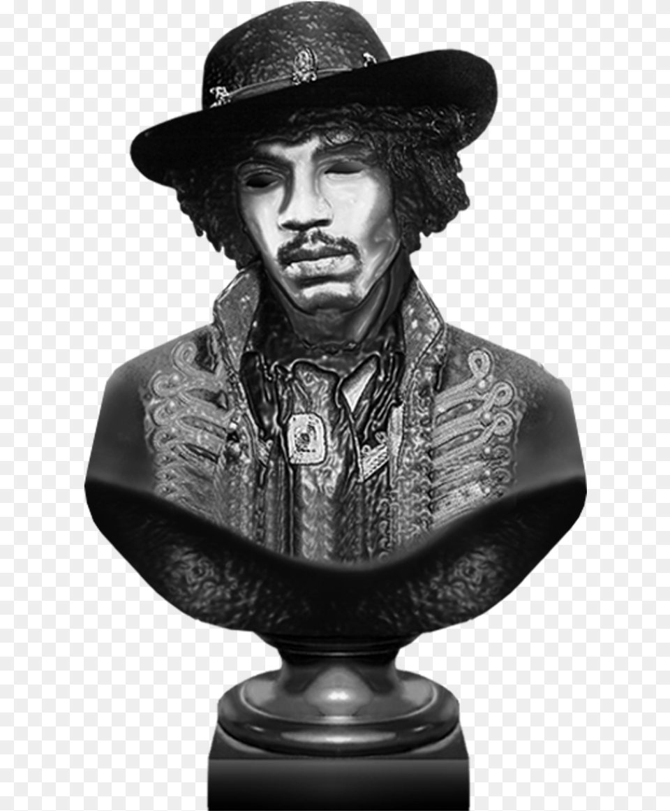 Jimi Hendrix Bust, Portrait, Photography, Person, Head Png Image