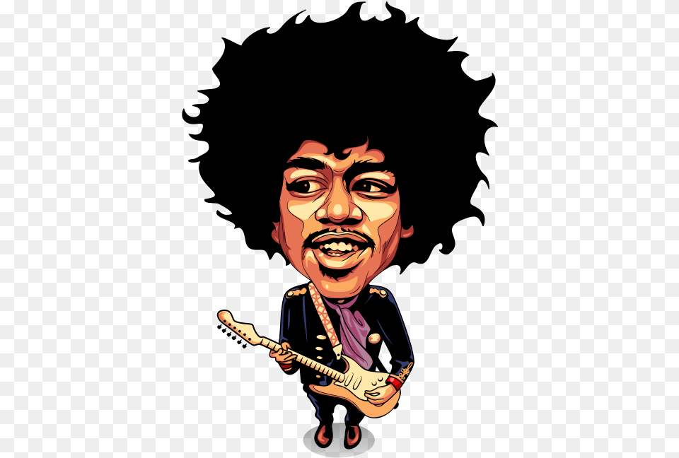 Jimi Hendrix Caricature Cartoon Drawing Jimi Hendrix Caricature, Face, Portrait, Photography, Person Png Image