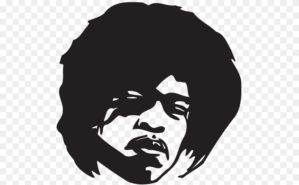 Jimi Hendrix Decal, Silhouette, Stencil, Person, Face Free Transparent Png