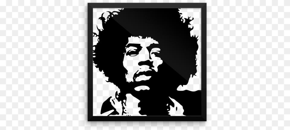 Jimi Hendrix Framed Photo Paper Poster Jimi Hendrix Black And White, Silhouette, Triangle, Computer Hardware, Electronics Free Png
