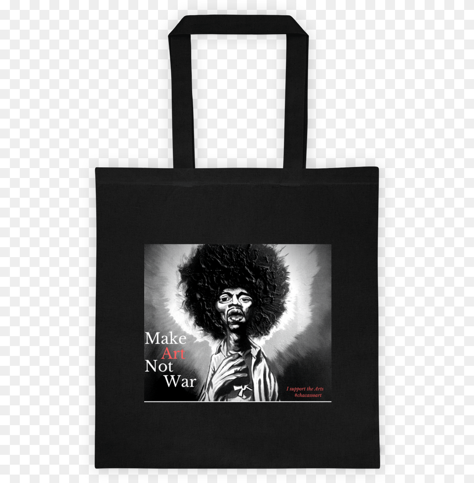 Jimi Hendrix Make Art Not War Tote Tote Bag, Tote Bag, Adult, Person, Man Free Transparent Png