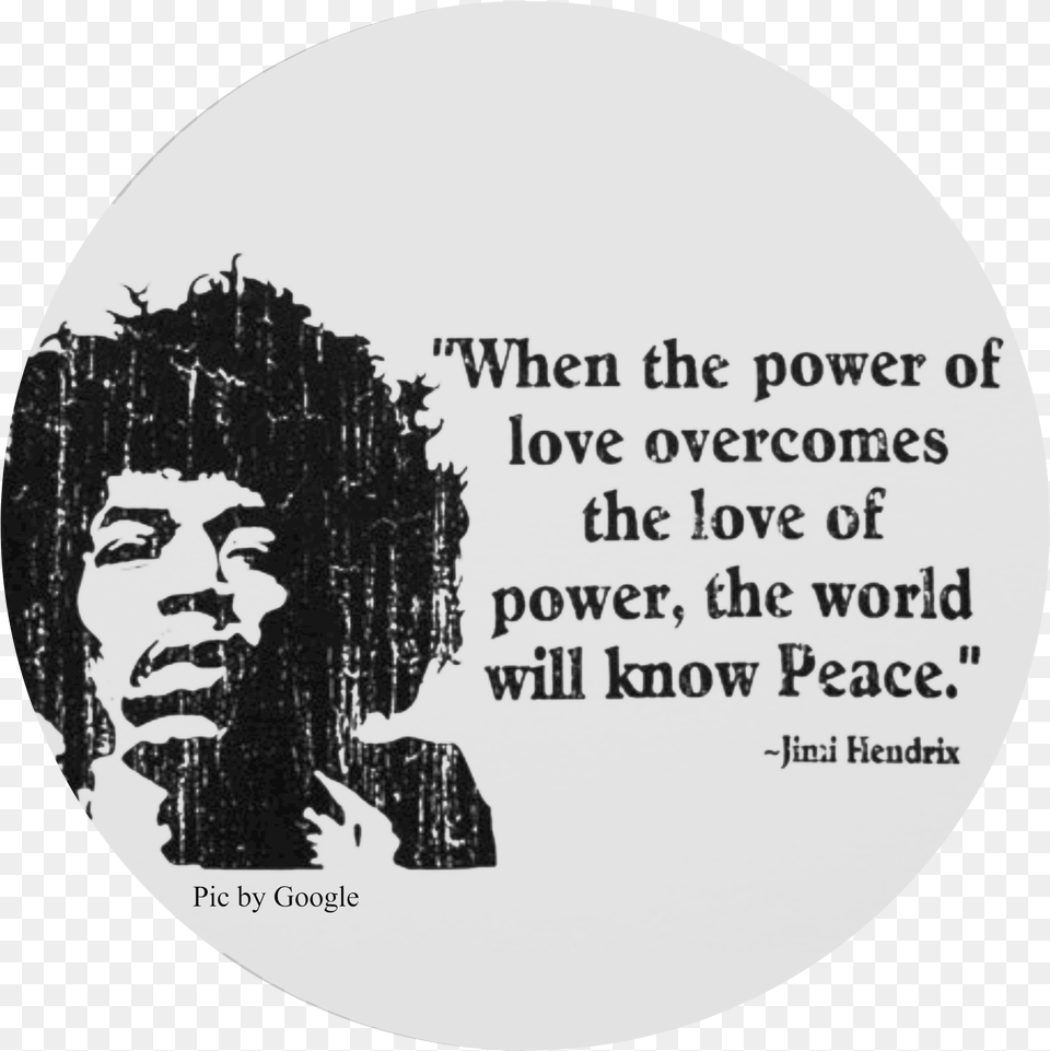 Jimi Hendrix When The Power Of Love Overcomes Power Of Love Overcomes The Love Of Power, Person, Face, Head, Stencil Free Png