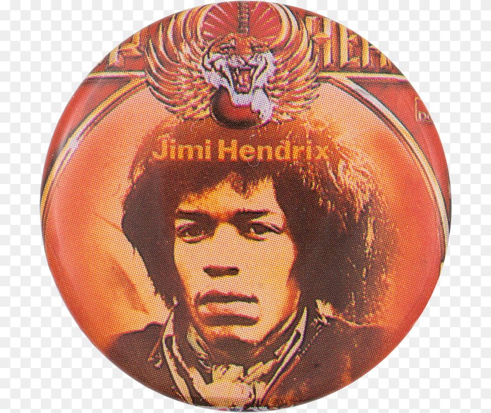 Jimi Hendrix Winged Tiger Hair Design, Adult, Face, Head, Male Png
