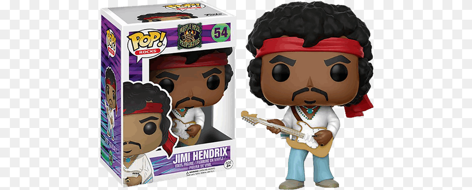 Jimi Hendrix Woodstock Pop Vinyl Figure Jimi Hendrix Pop Figure, Guitar, Musical Instrument, Baby, Person Free Png