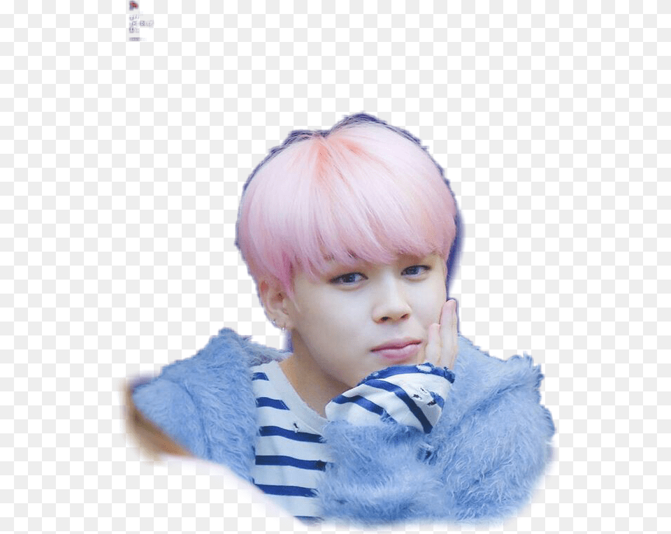 Jimin Fofo Jimin Fansign Pink Hair, Baby, Person, Face, Head Png