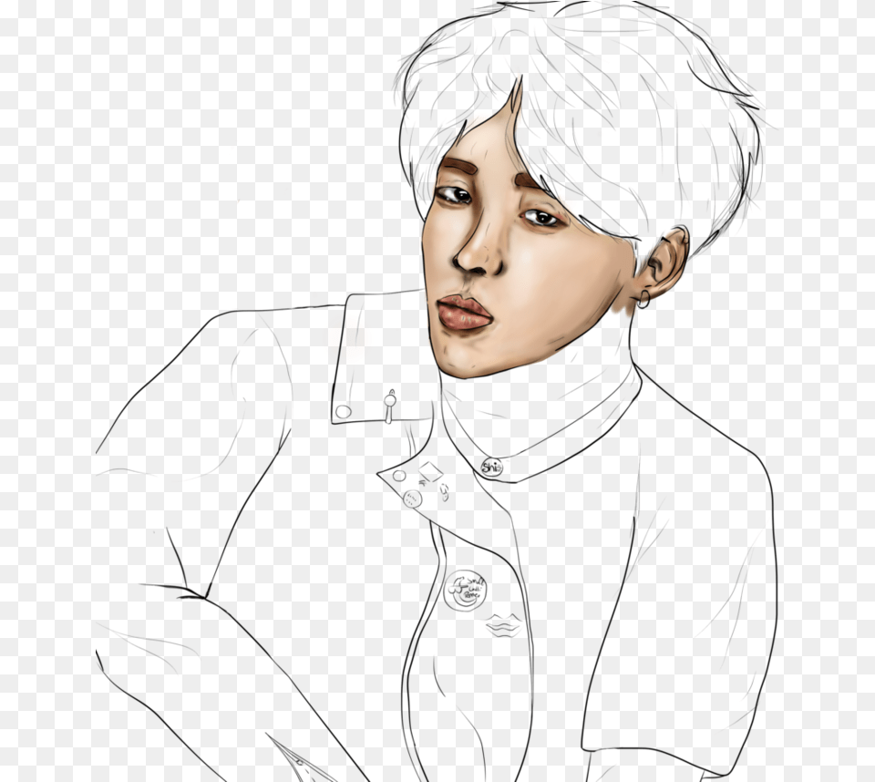 Jimin Wip By Dab Freeuse Drawing, Adult, Portrait, Photography, Person Free Transparent Png