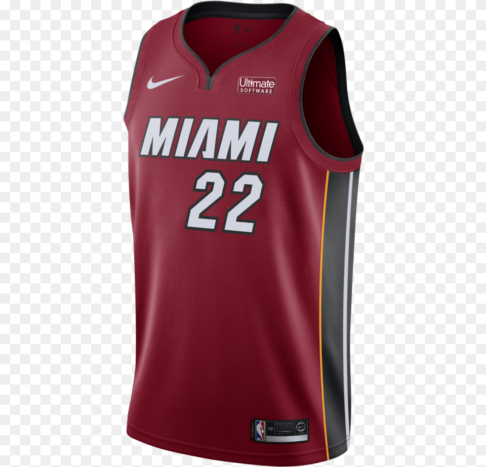 Jimmy Butler Nike Miami Heat Statement Red Swingman Lebron James Miami Heat, Clothing, Shirt, Jersey Png