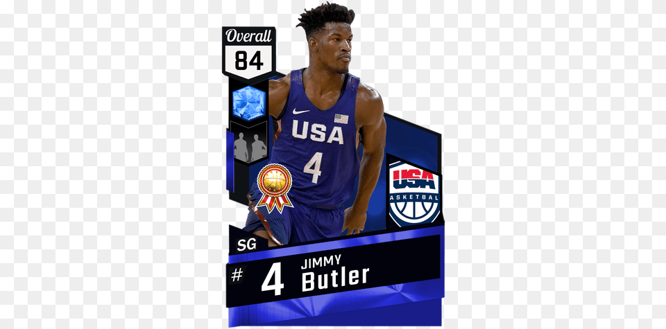 Jimmy Butler Sapphire Card Nba 2k18 Gilbert Arenas, Adult, Male, Man, Person Png Image