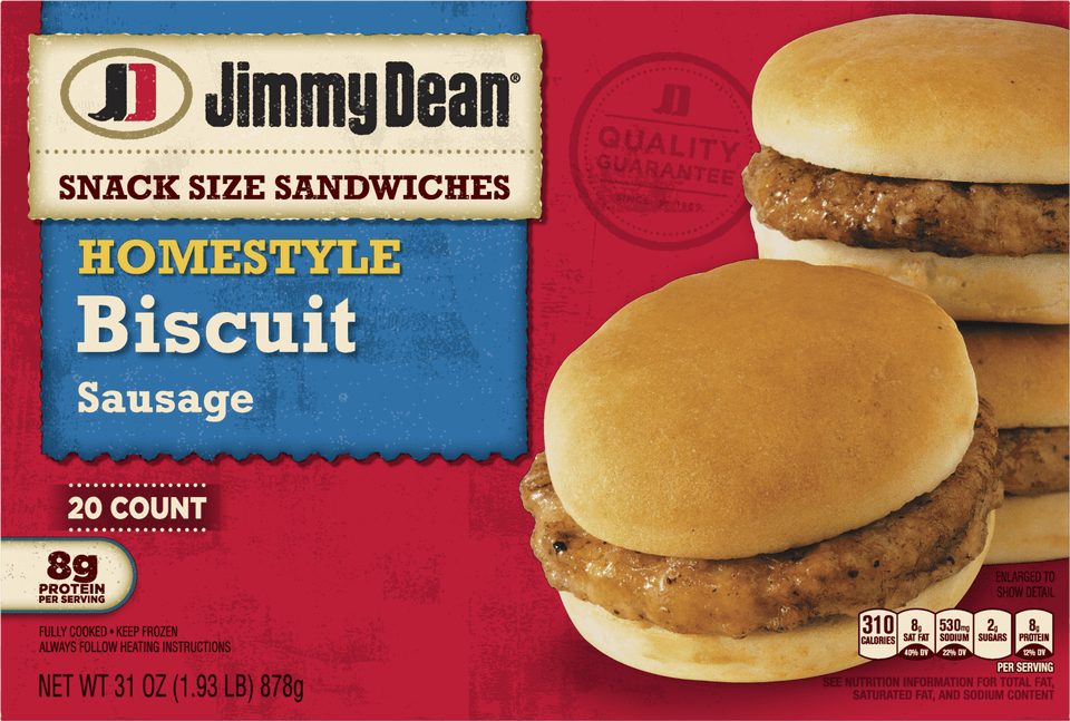 Jimmy Dean Snack Size Sausage Biscuit Sandwiches Jimmy Dean Blueberry Biscuit, Toothpaste, Racket, Food, Ketchup Free Transparent Png
