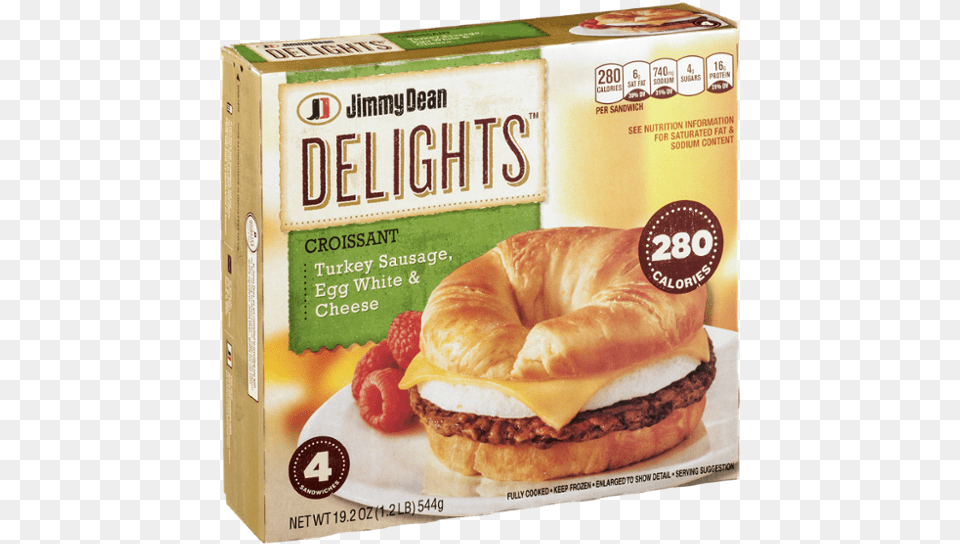 Jimmy Dean Turkey Sausage Croissant, Burger, Food, Bread Free Transparent Png