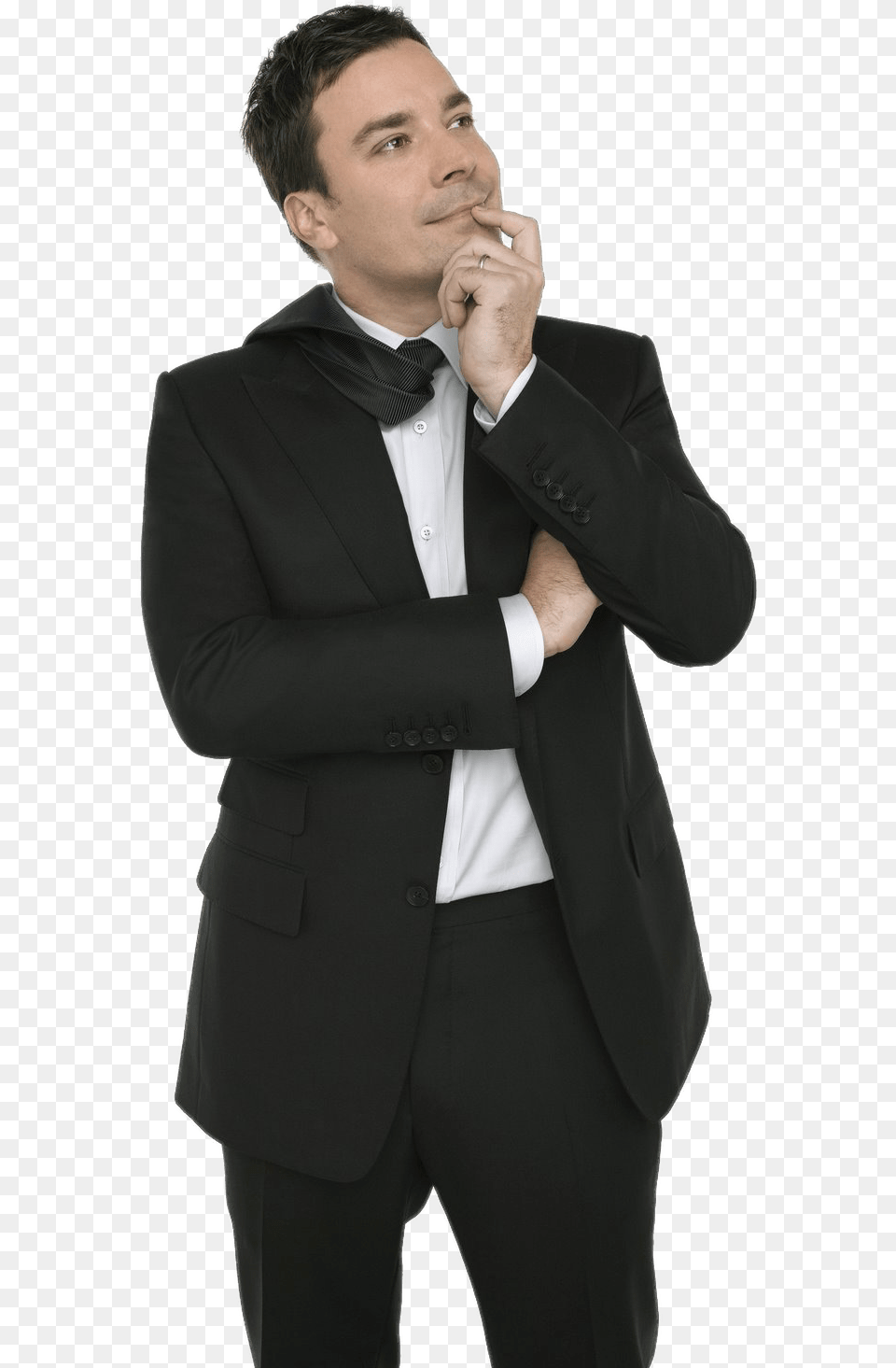 Jimmy Fallon Thinking History Of Late Night Talk Show Hosts, Tuxedo, Formal Wear, Suit, Clothing Free Transparent Png