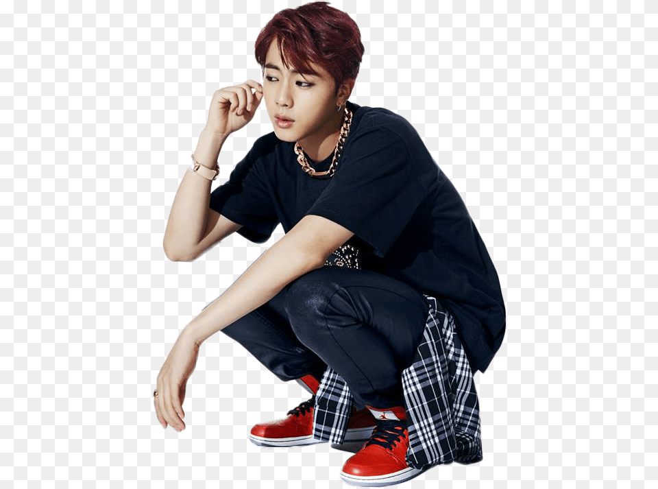 Jin Bts Dark And Wild Jin, Clothing, Sitting, Footwear, Shoe Free Transparent Png