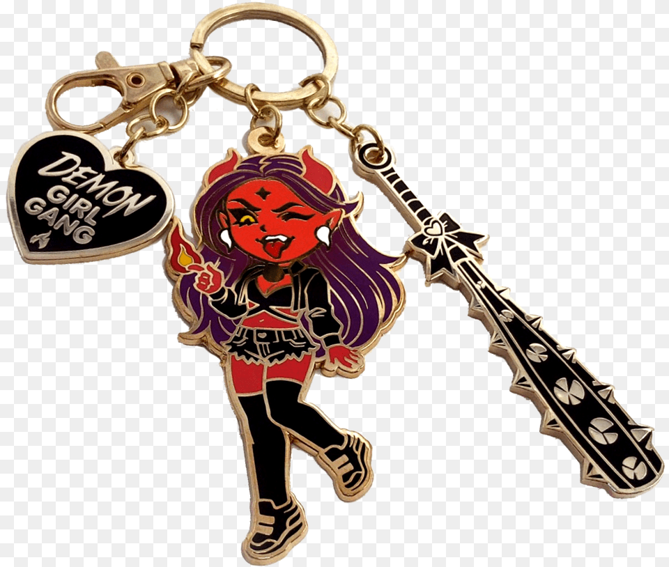 Jin Demon Girl Gang Keychain, Face, Head, Person, Key Free Transparent Png