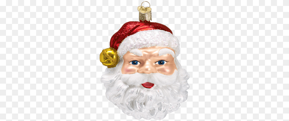 Jingle Bell Santa Glass Ornament 4 14 Christmas Ornament, Birthday Cake, Cake, Cream, Dessert Free Png Download