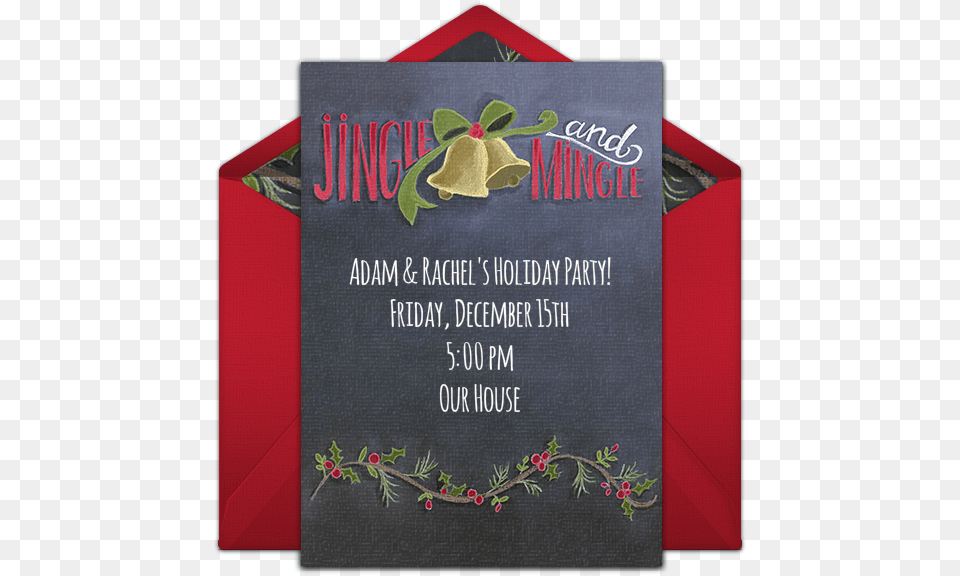 Jingle Bells Online Invitation Christmas Card, Envelope, Greeting Card, Mail, Advertisement Free Transparent Png