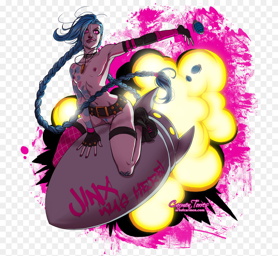 Jinx Drawn By Carmen Torres Jinx Rocket Hentai, Graphics, Purple, Art, Book Free Png Download