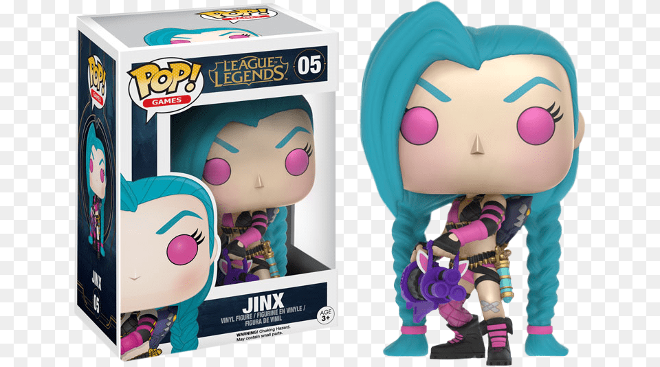 Jinx Pop Vinyl Figure Funko Pop League Of Legends Jinx, Plush, Toy, Baby, Person Png