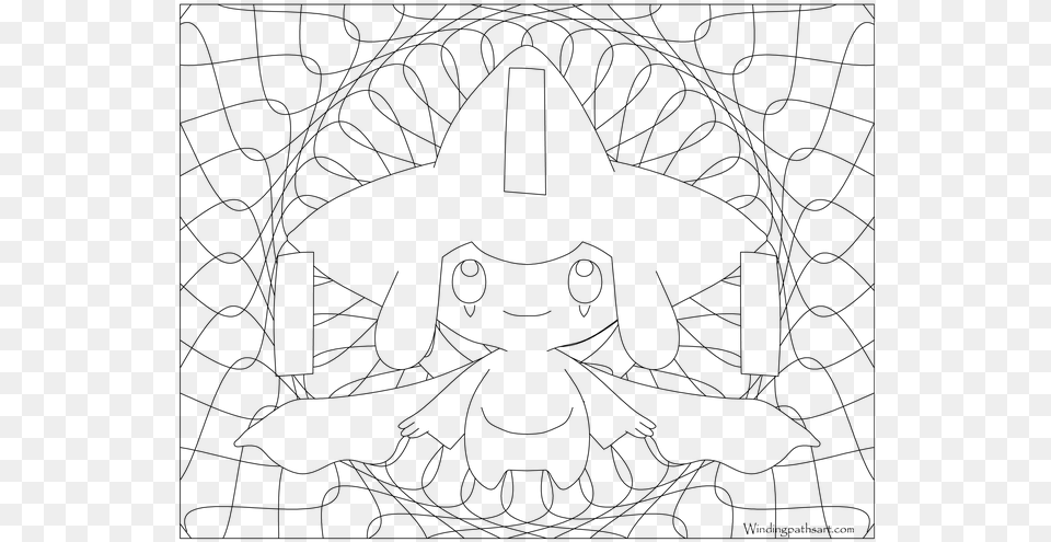 Jirachi Pokemon Coloring, Gray Free Png Download