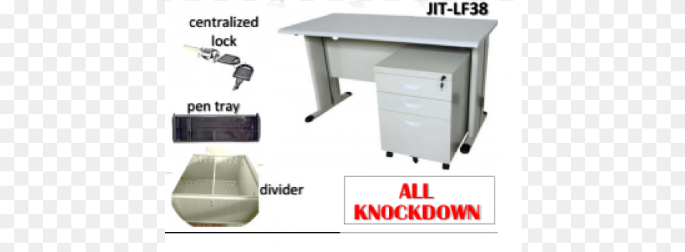Jit Lf38 Office Table With Mobile Padestal Computer Desk, Furniture, Electronics, Mailbox Png Image