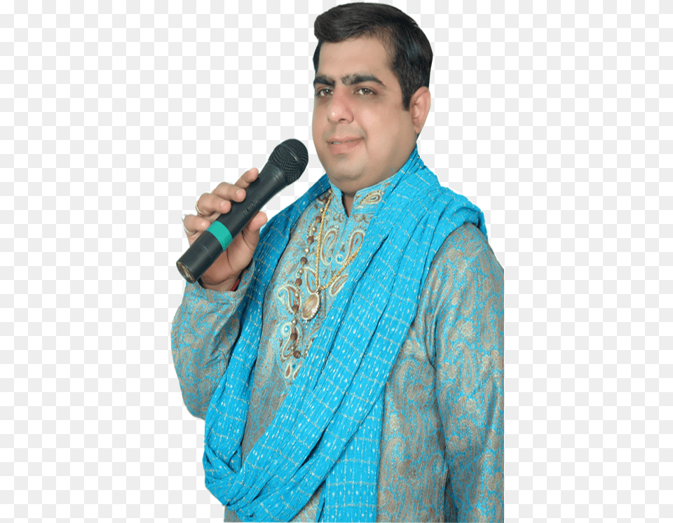 Jitender Jonny Mata Ki Chowki Singers, Electrical Device, Microphone, Adult, Person Png Image