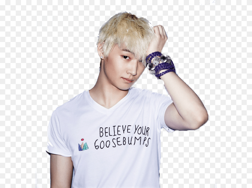 Jj Project Got7 2014 Label Im Jae Bum, Blonde, T-shirt, Person, Clothing Png Image