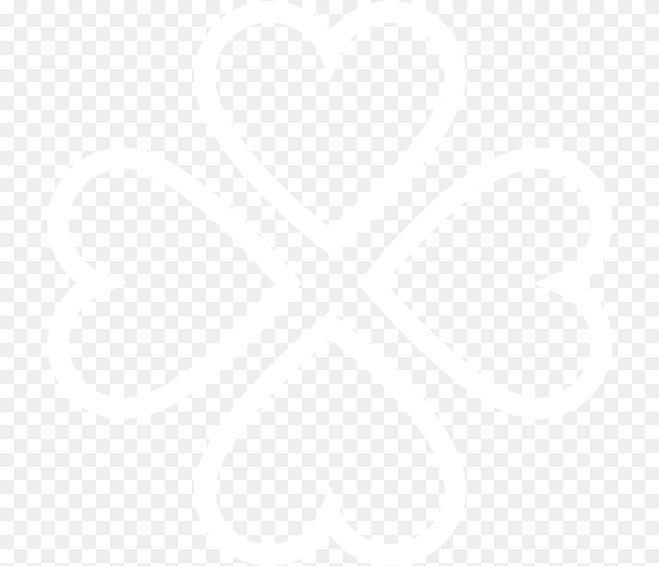 Jkp White Clover Heart, Stencil, Cross, Symbol Png Image