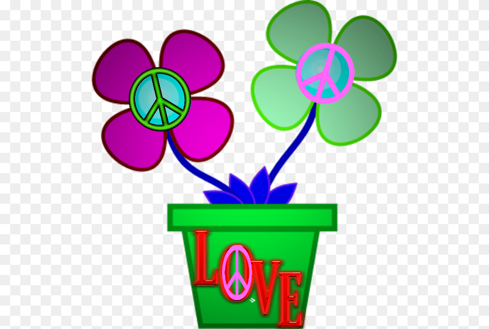 Jlb Love Signs Peace Signs 60s Art Hippie Life Flower Vase Clipart, Light, Neon, Purple, Lighting Free Png Download